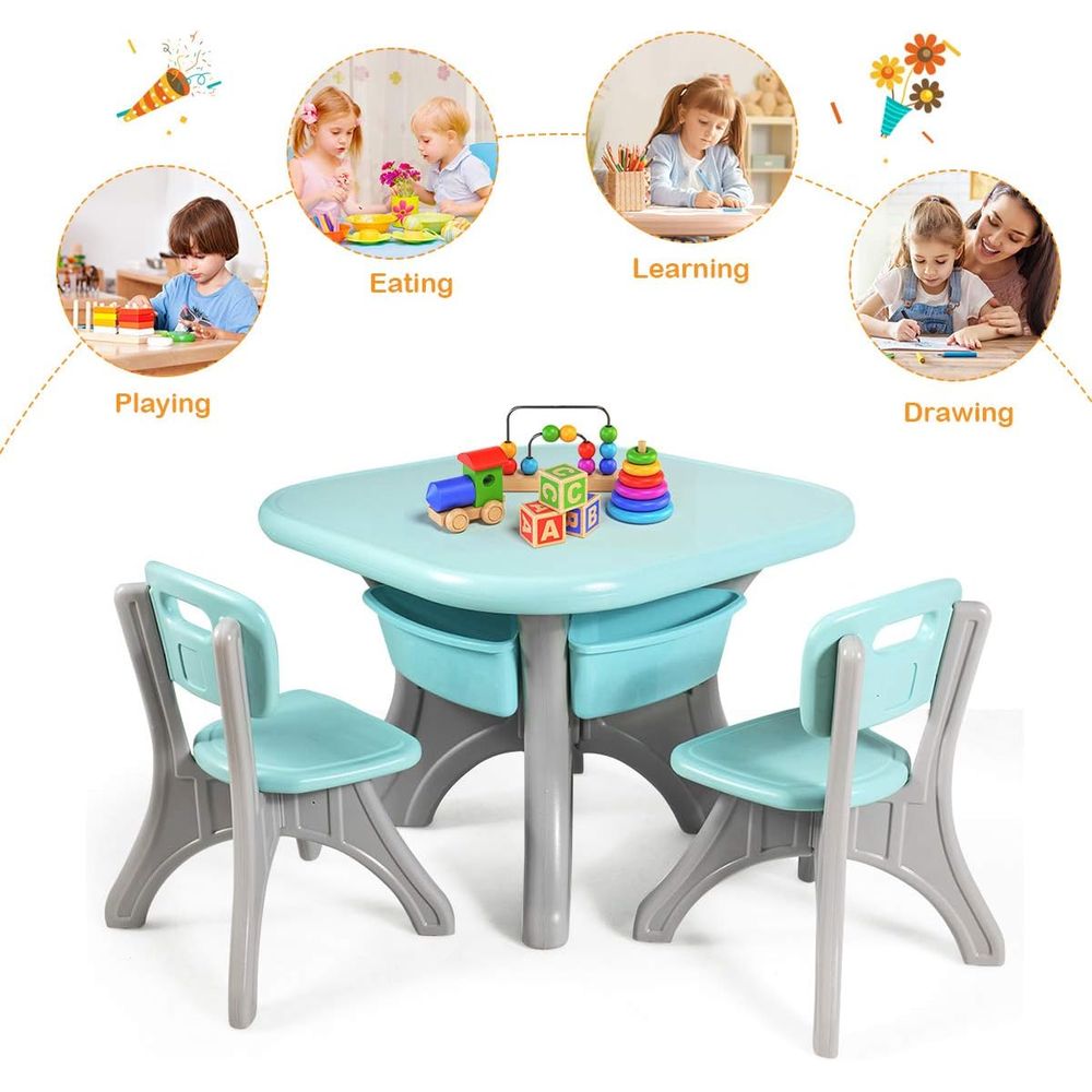 Kids Table and Chairs, 3 PCS A - Kids Outdoor Activity Table 评论和价格