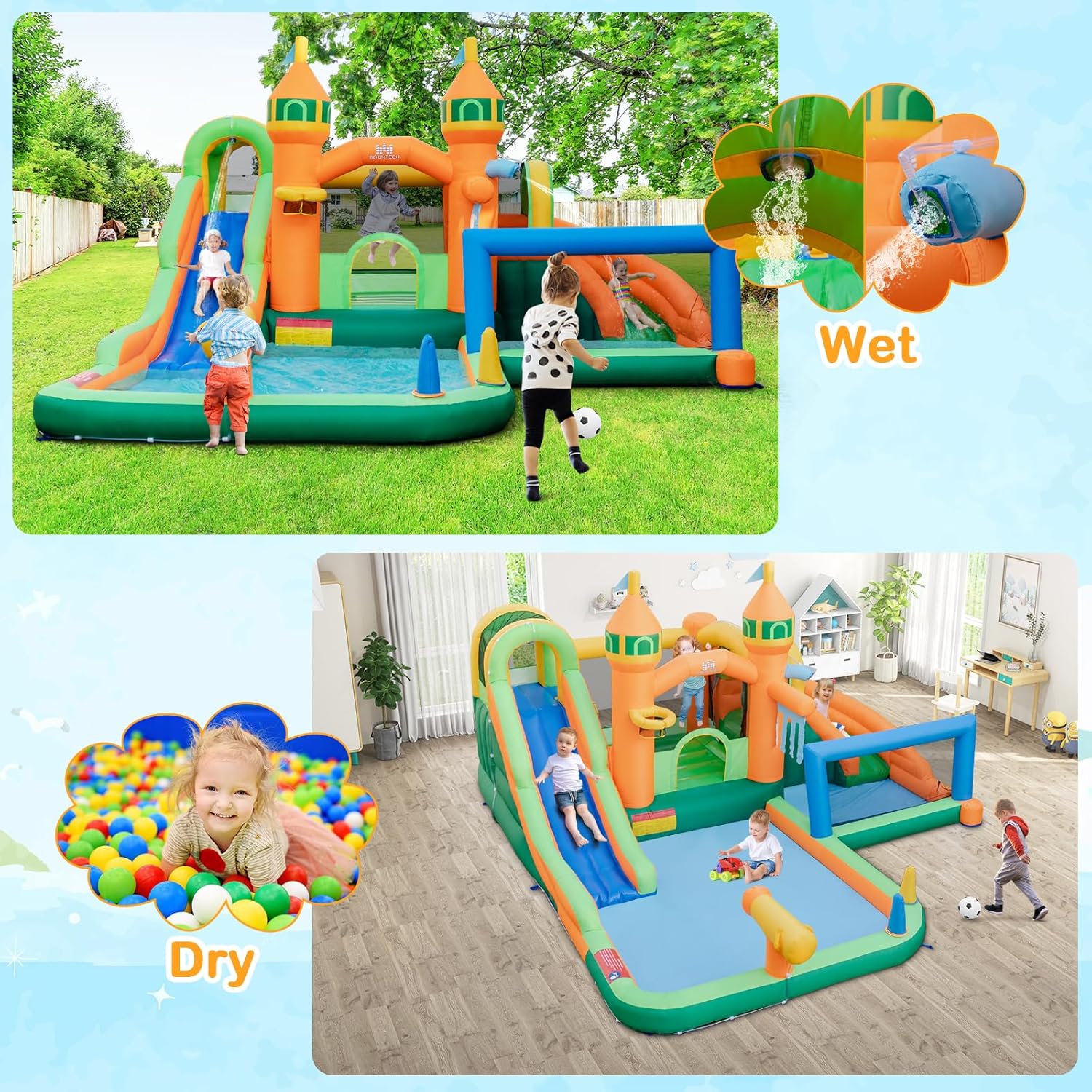 9-in-1 Inflatable Water Park B - Kids Outdoor House 评论和价格
