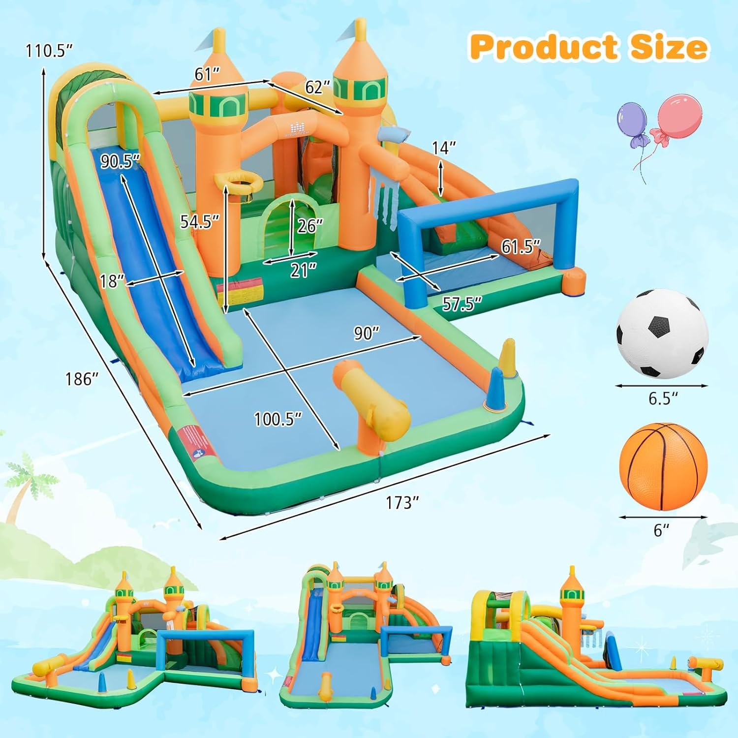 9-in-1 Inflatable Water Park B - Kids Outdoor House 评论和价格