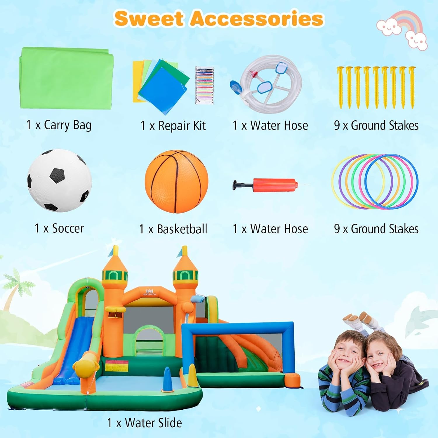 9-in-1 Inflatable Water Park B - Kids Outdoor House 评论和价格