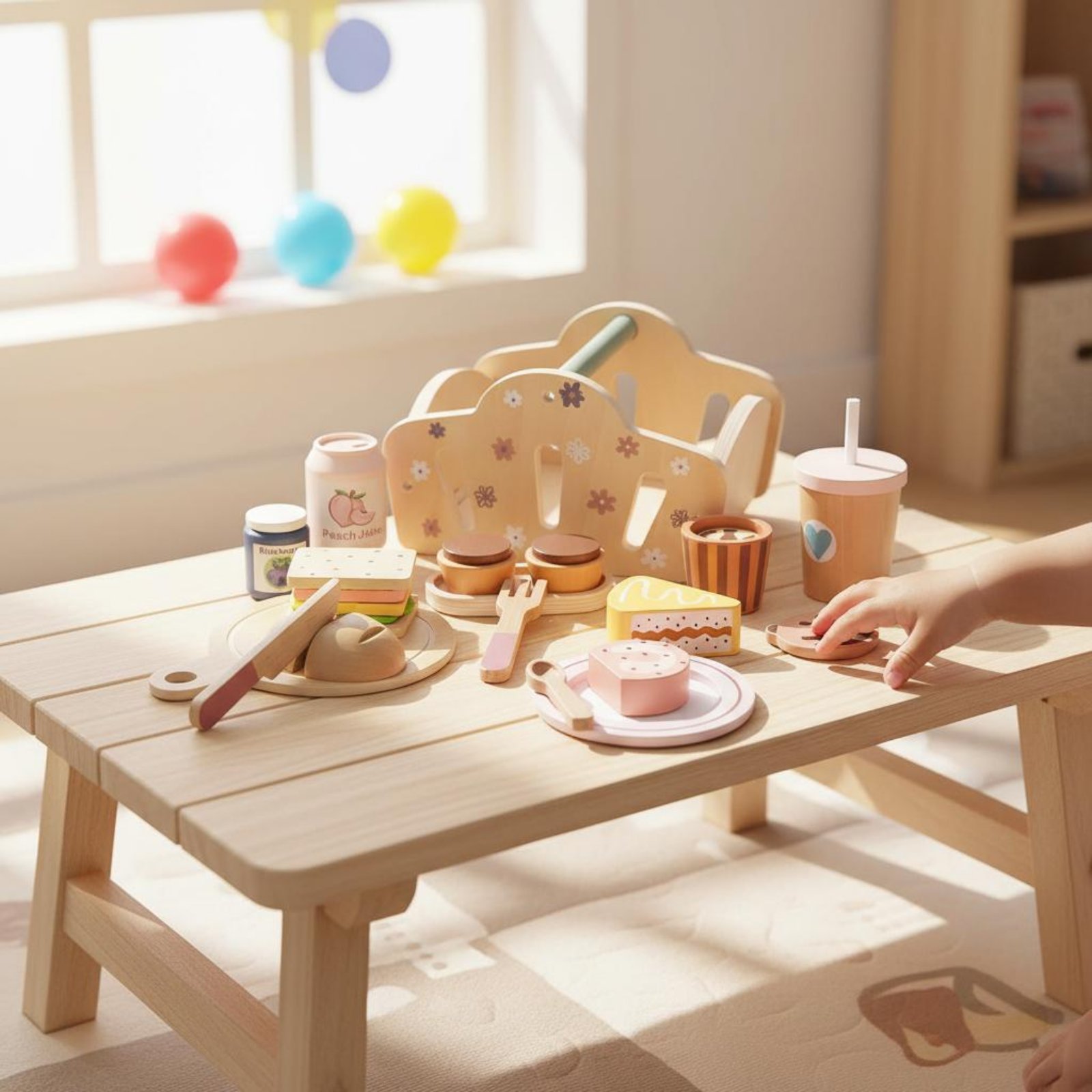 Wooden Outdoor Meal Basket Bas - Kids Outdoor Wooden Playset 评论和价格