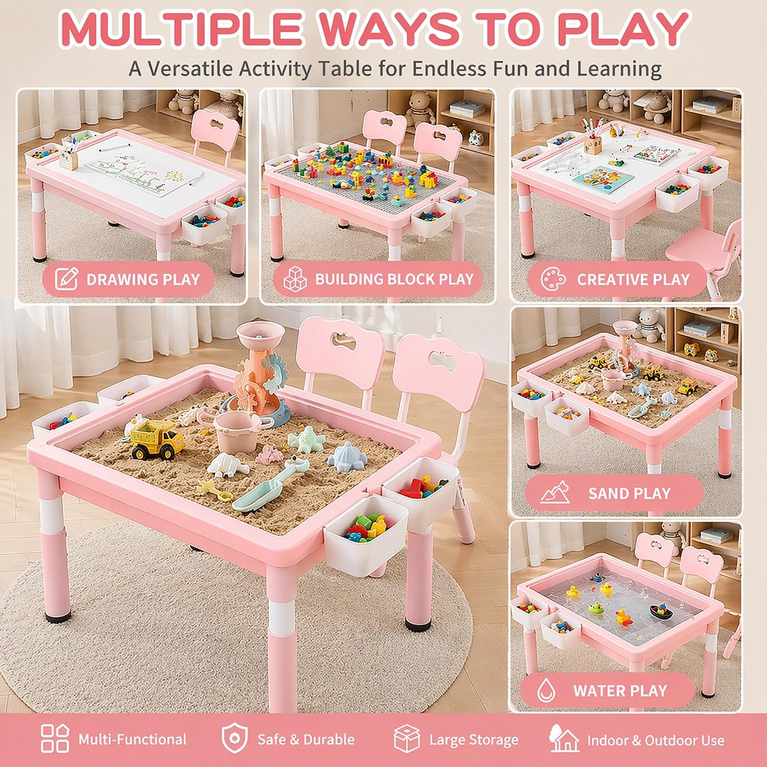 Kids Activity Table with Stora - Kids Outdoor Activity Table 评论和价格