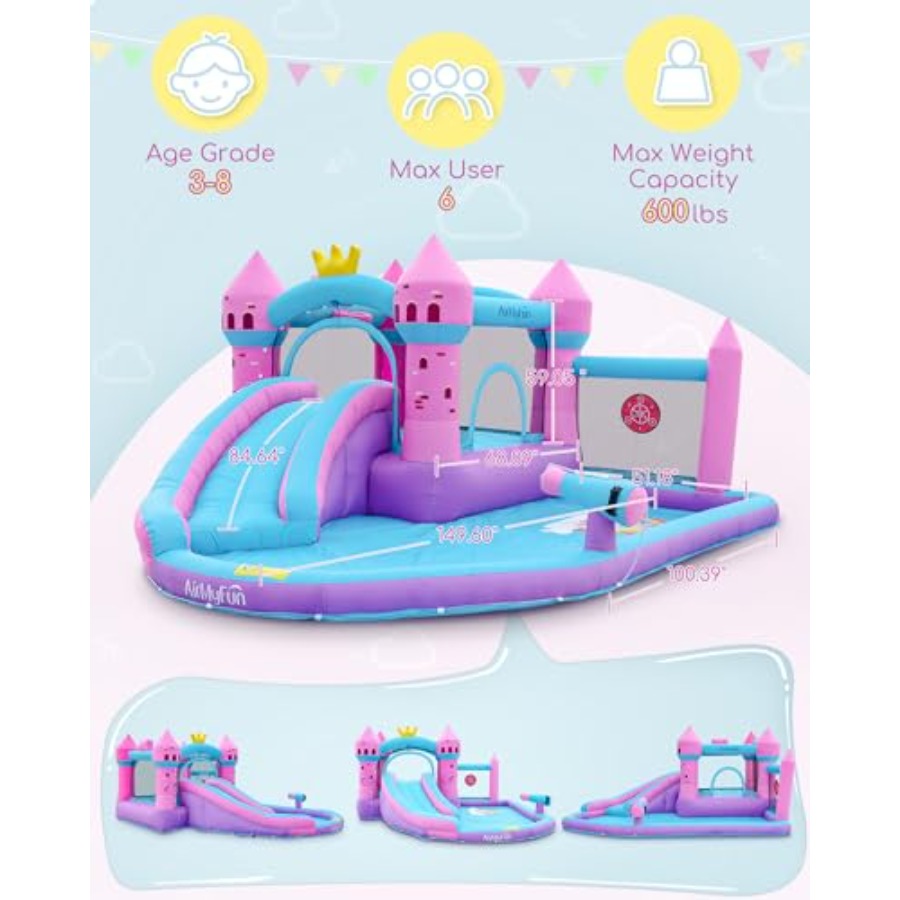 Backyard inflatable waterslide - Kids Outdoor House 评论和价格