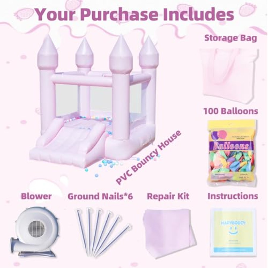PVC bounce house for kids 3-6  - Kids Outdoor House 评论和价格