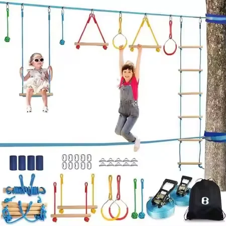 Warrior Obstacle Course Kit fo - Kids Outdoor Monkey Bar Set 评论和价格