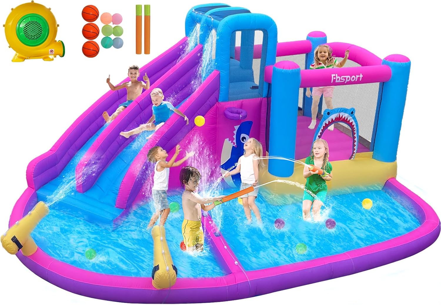 Twin Water Slides Inflatable B - Kids Outdoor House 评论和价格