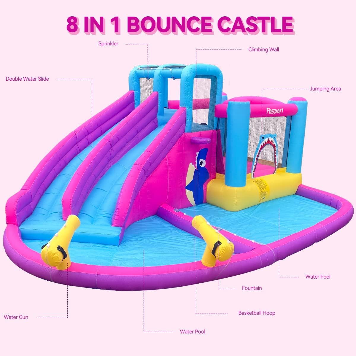 Twin Water Slides Inflatable B - Kids Outdoor House 评论和价格