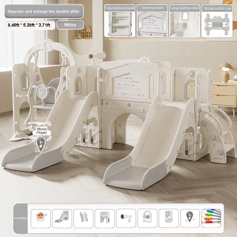 Double Slide Set Toddlers Indo - Kids Outdoor Tunnel 评论和价格